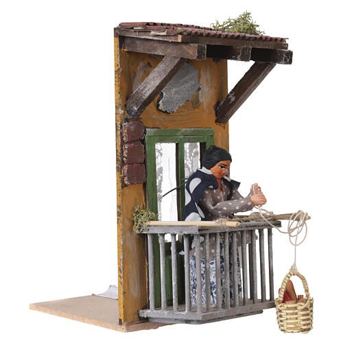 Signora con paniere movimento 18x10x15 cm presepe napoletano 12 cm 4