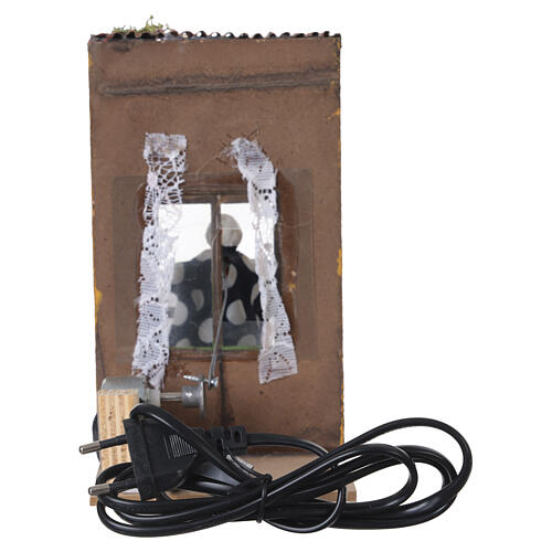 Moving scene: woman hanging laundry, 20x10x15 cm, for 12 cm Neapolitan Nativity Scene 4