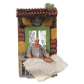 Woman beating clothes, motion for 10 cm Neapolitan Nativity Scene, 15x10x13 cm