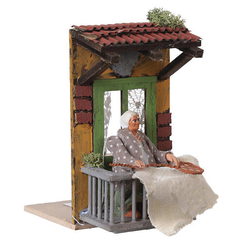 Woman beating clothes, motion for 10 cm Neapolitan Nativity Scene, 15x10x13 cm 3