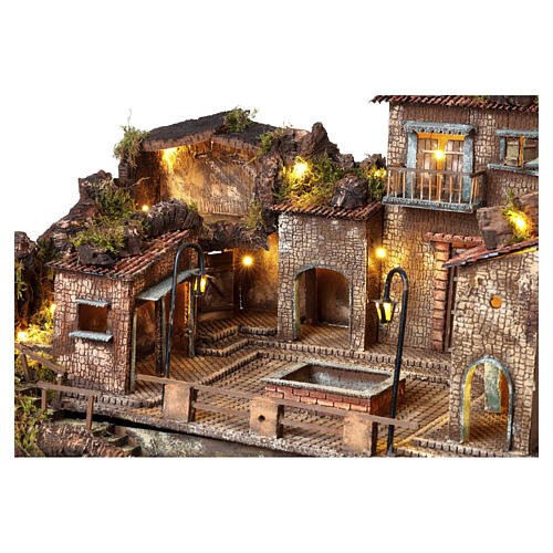 Pueblo estilo 700 fuente y plaza grande 50x75x65 cm belén napolitano 8-10 cm 4