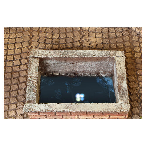 Aldeia estilo '700 com fonte e praça grande 50x75x65 cm para presépio napolitano 8-10 cm 8