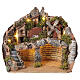 Village avec moulin et espaces creux 35x40x30 cm illuminé pour crèche napolitaine 10 cm s1