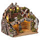 Borgo con mulino incavature 35x40x30 cm illuminato presepe napoletano 10 cm s3