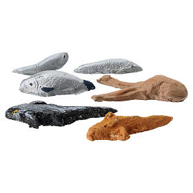 Assorted 6-piece fish pack for 10 cm Neapolitan Nativity Scene