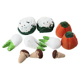 Conjunto 10 peças de legumes mistos em terracota para presépio napolitano 10 cm