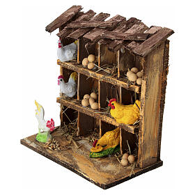 Pollaio con uova 10x10x5 cm presepe napoletano 10-12 cm