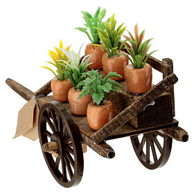 Cart with plants for 12 cm Neapolitan Nativity Scene, 5x5x10 cm