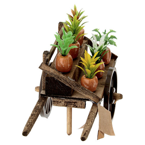Carro con piante 5x5x10 cm presepe napoletano 12 cm 3