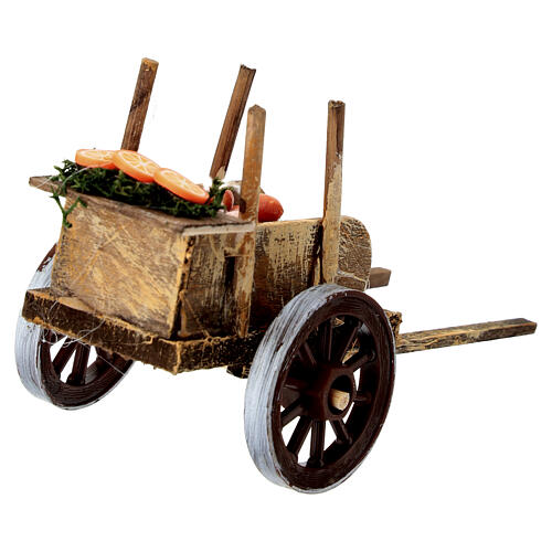 Chariot d'oranges 5x5x10 cm crèche napolitaine 10 cm 4