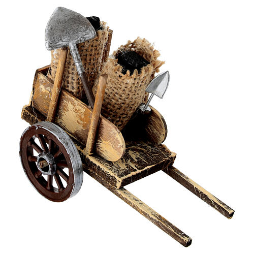 Carro com ferramentas de trabalho 7x5x10 cm para presépio napolitano de 10-12 cm 2