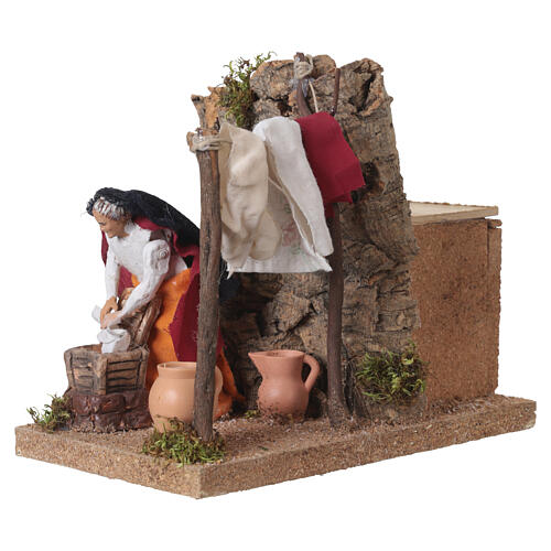 Lavandaia con movimento 15x10x20 cm presepe napoletano 10 cm 3