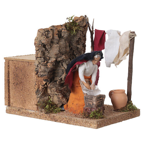 Laundress with Motion 15x10x20 cm Neapolitan Nativity 10 cm 2