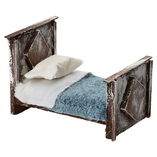 Bed with diamond decorations for 10 cm Neapolitan Nativity Scene, 5x5x10 cm 2
