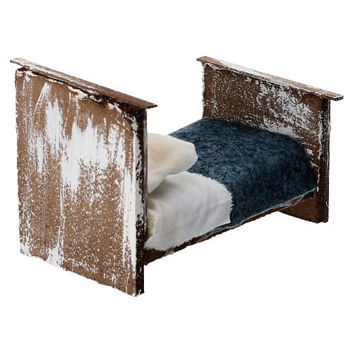 Bed with diamond decorations for 10 cm Neapolitan Nativity Scene, 5x5x10 cm 3