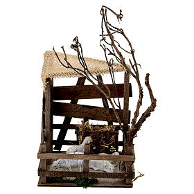 Scenografia recinto pecore 15x10x10x cm presepe napoletano 10 cm