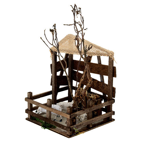 Sheep pen scenery 15x10x10 cm Neapolitan nativity scene 10 cm 2