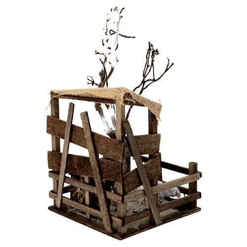 Sheep pen scenery 15x10x10 cm Neapolitan nativity scene 10 cm 5