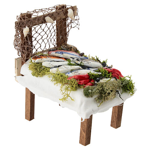 Fischstand – 10 × 5 × 10 cm, geeignet für eine 10–12 cm Krippe, neapolitanischer Stil 3