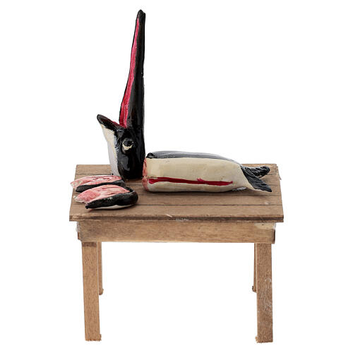 Banco pesce spada 10x8x5 cm presepe napoletano 10 cm 1