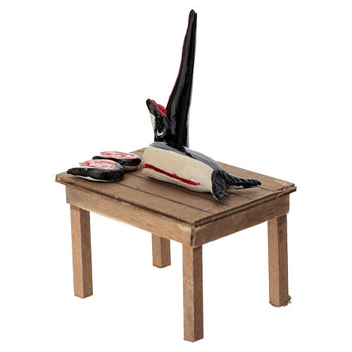 Banco pesce spada 10x8x5 cm presepe napoletano 10 cm 2