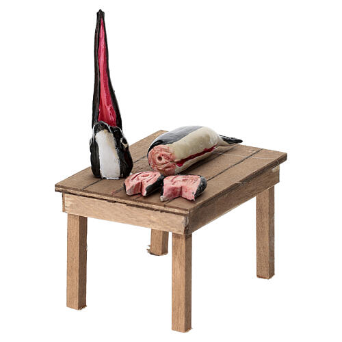 Banco pesce spada 10x8x5 cm presepe napoletano 10 cm 3