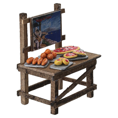 Étal pizza 10x8x5 cm crèche napolitaine 10-12 cm 3