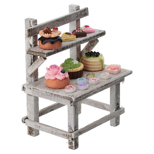 Étal de pâtisseries 10x8x5 cm crèche napolitaine 10-12 cm 3