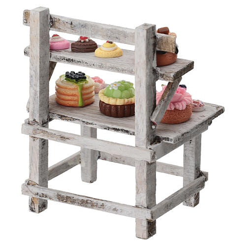 Étal de pâtisseries 10x8x5 cm crèche napolitaine 10-12 cm 4