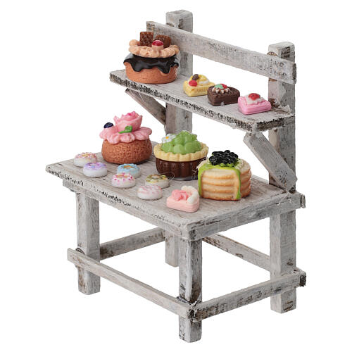 Banco dei dolci 10x8x5 cm presepe napoletano 10-12 cm 2
