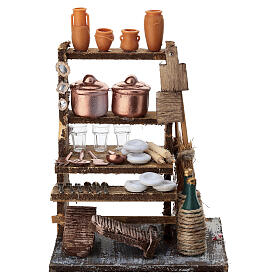 Household utensils counter for 12-14 cm Neapolitan Nativity Scene, 15x10x10 cm