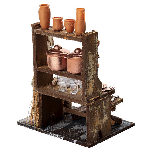 Étagère d'ustensiles de cuisine 15x10x10 cm crèche napolitaine 12-14 cm 4