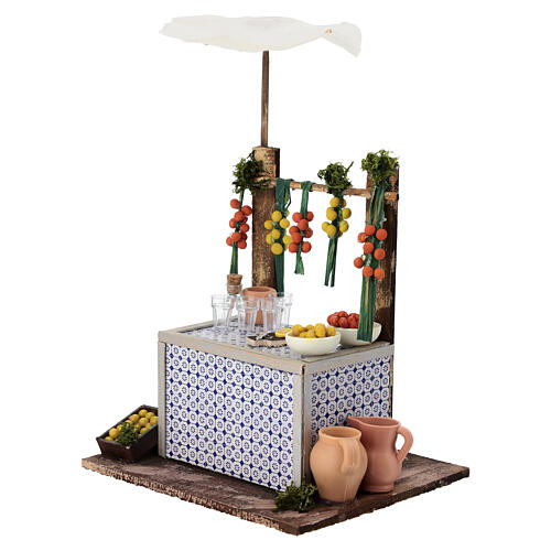 Banco delle spremute di agrumi 20x15x10 cm presepe napoletano 10-12 cm 2