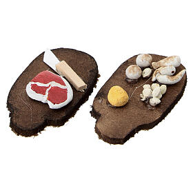 Mixed cutting boards for 10 cm Neapolitan Nativity Scene, set of 5 pieces