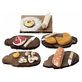 Mixed cutting boards for Neapolitan nativity scene 10 cm set of 5 pcs