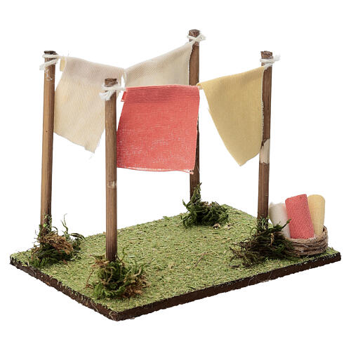Scena stenditoio 10x15x10 cm presepe napoletano 10-12 cm 3