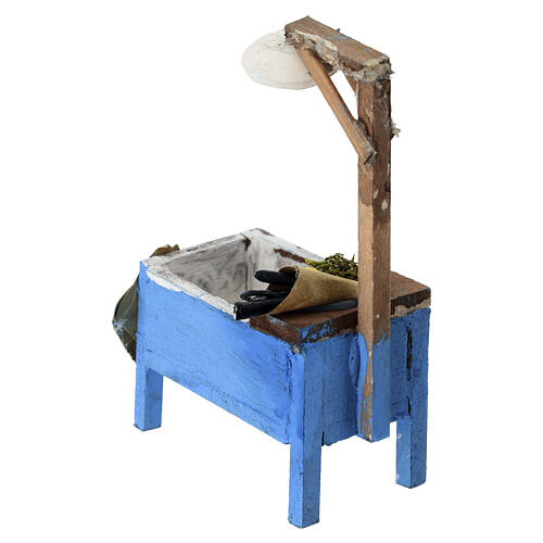Marktstand mit Aalen – 10 × 5 × 7 cm, geeignet für eine 8–10 cm Krippe, neapolitanischer Stil 3