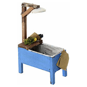 Banco con anguille 10x5x7 cm presepe napoletano 8-10 cm