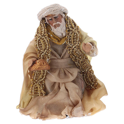Rey Mago de rodillas 8 cm terracota belén napolitano 1