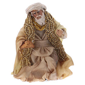Roi Mage à genoux pour crèche napolitaine 8 cm terre cuite