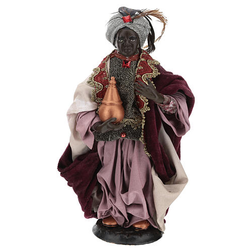 Re Magio Moro 30 cm presepe napoletano terracotta 1