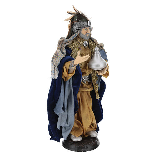 Re Magio Bianco 30 cm presepe napoletano terracotta 3