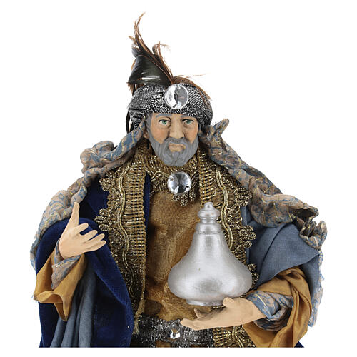 White Wise Man Terracotta Statue, 30 cm Neapolitan nativity scene 2