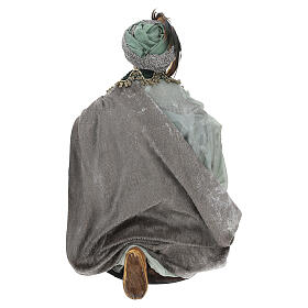 Re Magio in ginocchio 30 cm presepe napoletano terracotta