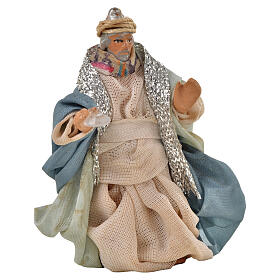 Re Magio Bianco 6 cm terracotta presepe napoletano