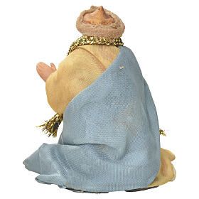 Re Magio in ginocchio presepe napoletano 6 cm terracotta