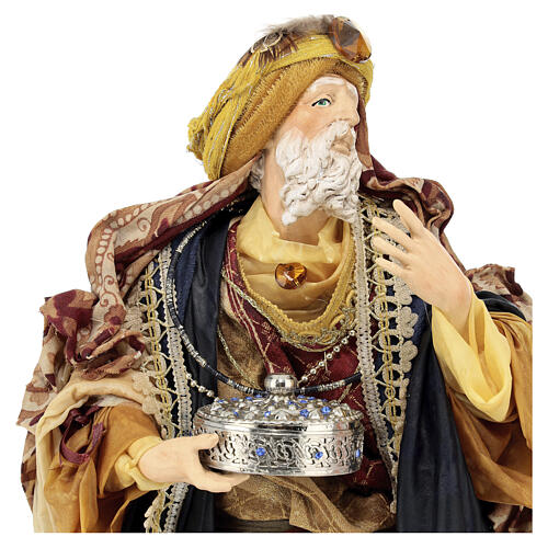 Król Mędrzec biały - figurka do szopki neapolitańskiej 45 cm 2