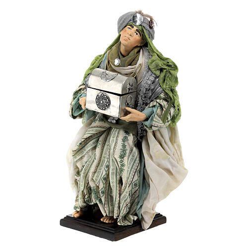 Klęczący Król Mędrzec - figurka do szopki neapolitańskiej 45 cm 4