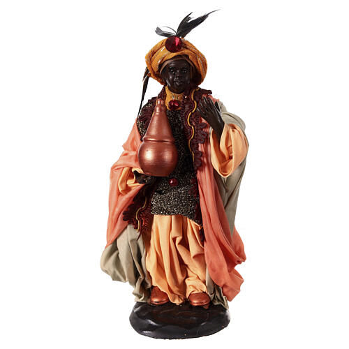 Presepe napoletano Re Magio Moro 18 cm terracotta 1