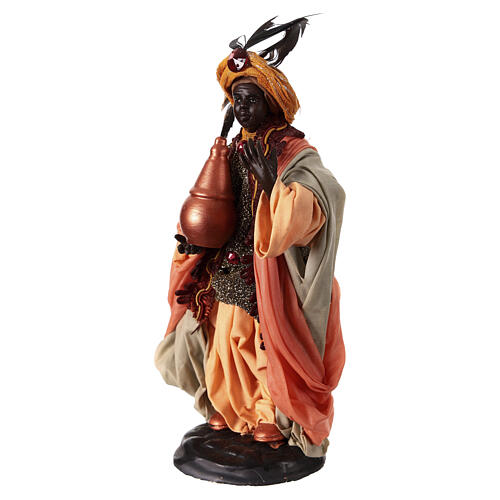 Presepe napoletano Re Magio Moro 18 cm terracotta 3